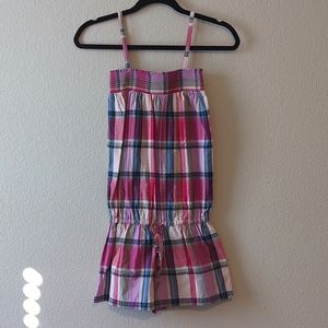 Express Plaid Romper with Convertible Straps